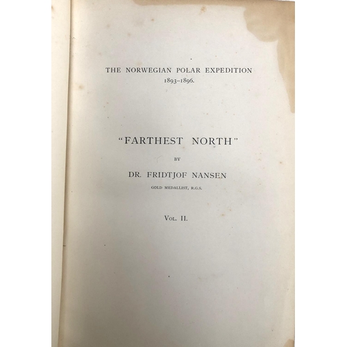 682 - NANSEN, F., 'Farthest North', Vol. 2 only. The Norwegian Polar Expedition 1893-1896. Maps present bu... 