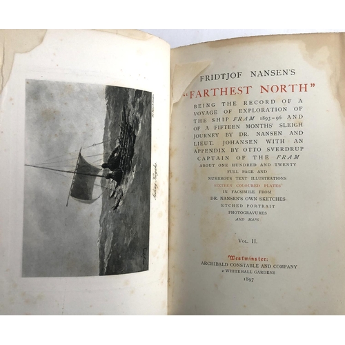 682 - NANSEN, F., 'Farthest North', Vol. 2 only. The Norwegian Polar Expedition 1893-1896. Maps present bu... 