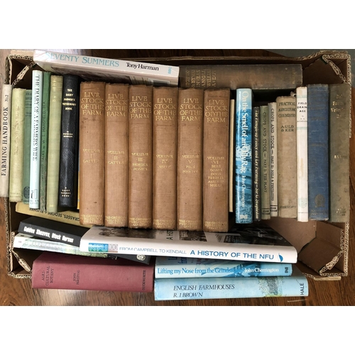 692 - FARMING and AGRICULTURE BOOKS: a box to include Vos. 1-6 of BRYNER JONES, 'Livestock on the Farm', G... 