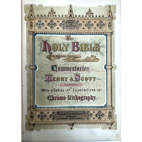 701 - BIBLE: a brass-bound Victorian bible. 'The Practical and Devotional Family Bible', Collins. Front bo... 