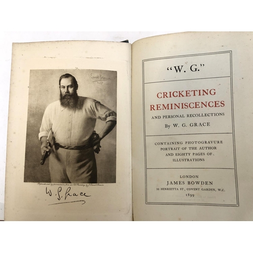 709 - CRICKET BOOKS, to include: W.G. GRACE, 'WG, Cricketing Remeniscences & Personal Recollections', Jame... 