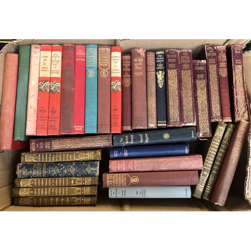 758 - BOOKS, CLASSIC EDITIONS: two boxes. Victorian/Edwardian pocket-sized editions by Macmillan, OUP, Den... 