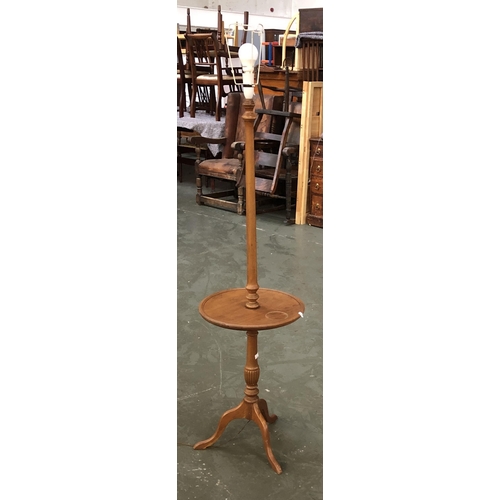 1287 - A standard lamp with dished shelf, 130cmH