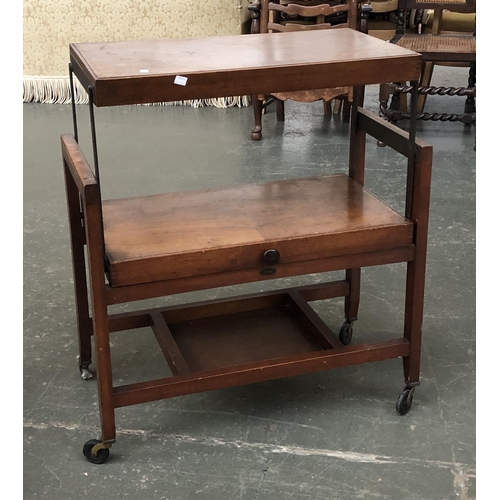 1551 - A two tier hostess trolley on large casters, 77cmW