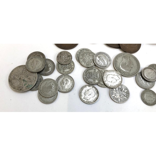 125 - A quantity of British coins to include pre 1947 silver (approx 120g), half penny 1860, etc,  togethe... 