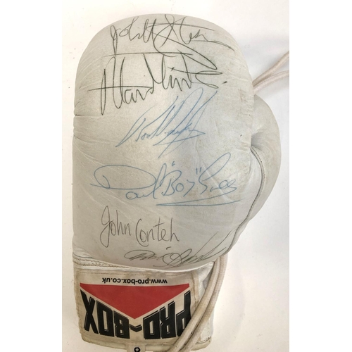 424 - A pro-box boxing glove signed by John Conteh, Alan Minter, and 4 others