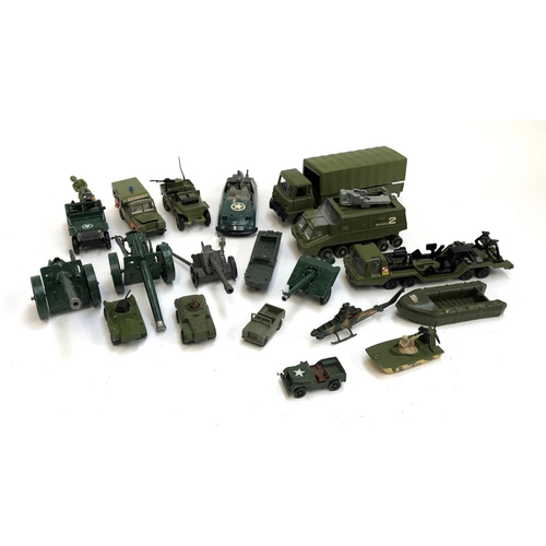 656 - A quantity of army die cast vehicles to include Dinky foden army truck, shado 2, land rover, armoure... 