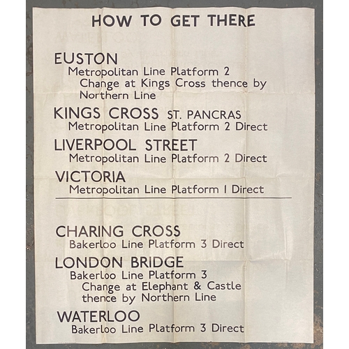 562 - London transport interest: An early 20th century 'How To Get There' public information poster (543-8... 