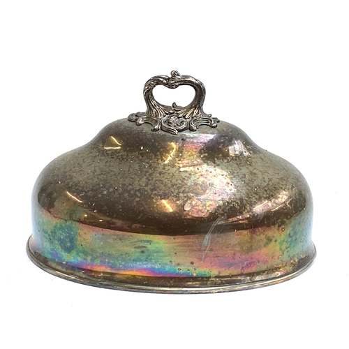 112 - A silver plated meat cloche, 36x26cm