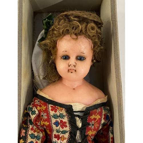 516 - A late 19th/early 20th century wax doll, 26cmL