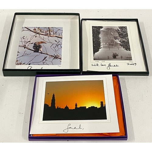 522 - Three signed photographic prints by Sarah Ferguson, each approx. 18x23cm