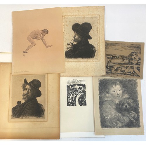 961 - A quantity of engravings, to include a self portrait of Marcellin Desboutin 'self portrait'