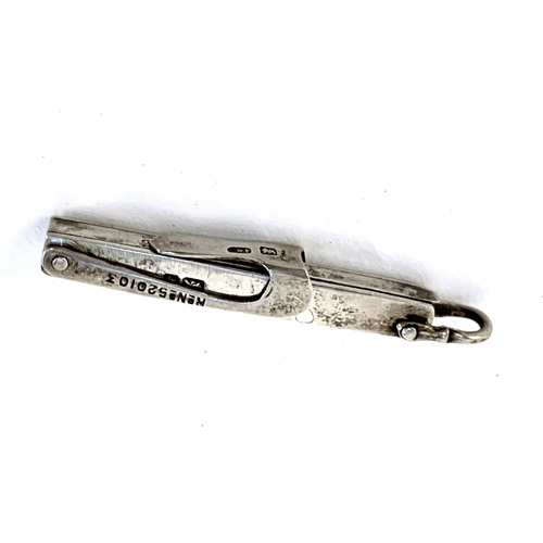 82 - A mysterious Edwardian silver pocket tool, hallmarked for C W Fletcher & Son, Sheffield, 1908, Rd no... 