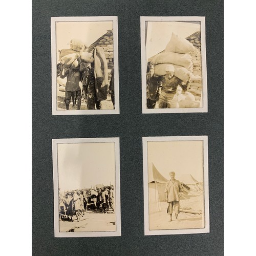 535 - An early 20th century photograph album c.1919 containing approx. 96 black and white photographs main... 