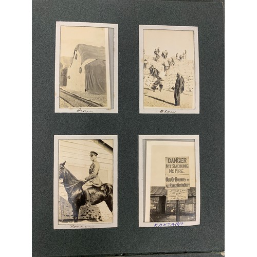 535 - An early 20th century photograph album c.1919 containing approx. 96 black and white photographs main... 