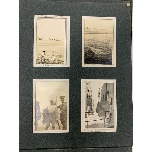 535 - An early 20th century photograph album c.1919 containing approx. 96 black and white photographs main... 