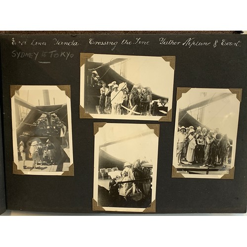 547 - A good early 20th century photograph album c.1928-1940, containing approx. 180 holiday photographs a... 