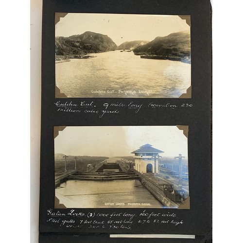 547 - A good early 20th century photograph album c.1928-1940, containing approx. 180 holiday photographs a... 