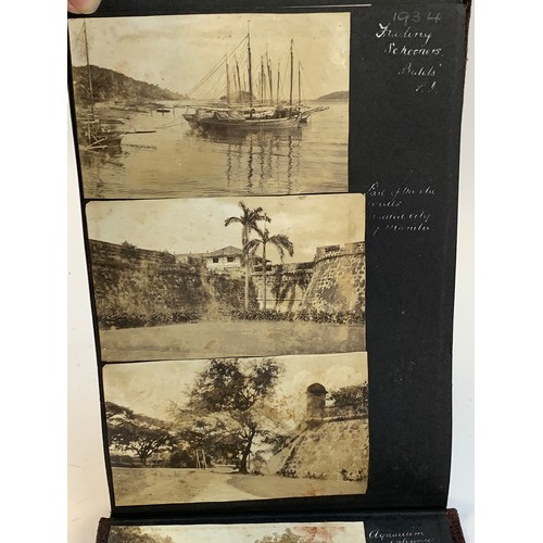 547 - A good early 20th century photograph album c.1928-1940, containing approx. 180 holiday photographs a... 