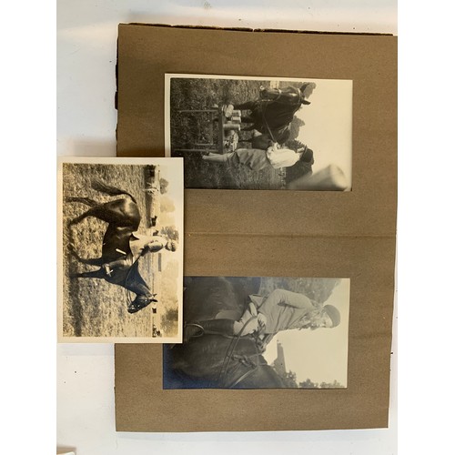 570 - A small photograph album containing 20 photographs. c.1930, mainly equestrian interest, to include B... 