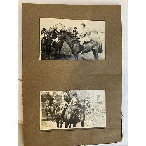 570 - A small photograph album containing 20 photographs. c.1930, mainly equestrian interest, to include B... 