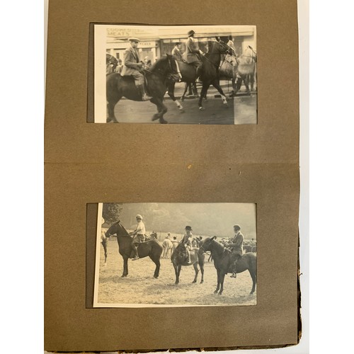 570 - A small photograph album containing 20 photographs. c.1930, mainly equestrian interest, to include B... 