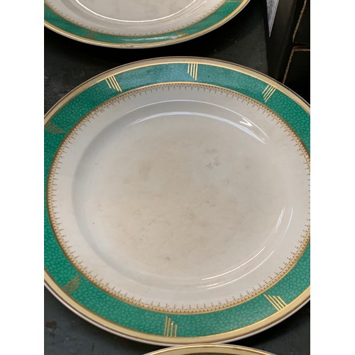 238 - A Lawleys 'shagreen' dinner service comprising dinner plates (12), dessert plates (12), side plates ... 