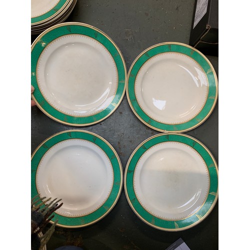 238 - A Lawleys 'shagreen' dinner service comprising dinner plates (12), dessert plates (12), side plates ... 