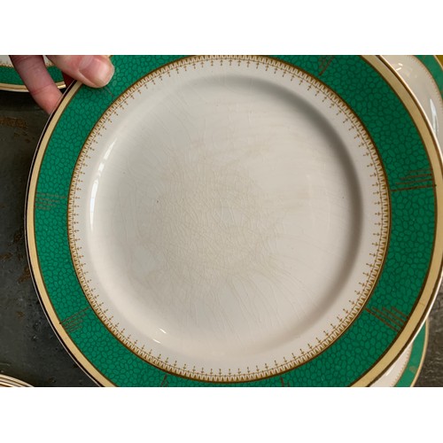 238 - A Lawleys 'shagreen' dinner service comprising dinner plates (12), dessert plates (12), side plates ... 