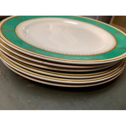 238 - A Lawleys 'shagreen' dinner service comprising dinner plates (12), dessert plates (12), side plates ... 