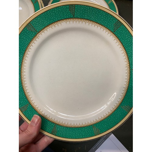 238 - A Lawleys 'shagreen' dinner service comprising dinner plates (12), dessert plates (12), side plates ... 