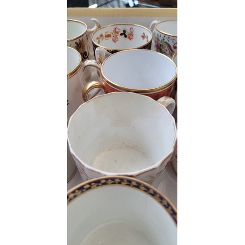 268 - A lot of twelve early 19th century coffee cups, to include Crown Derby, Spode, Ridgeway, etc