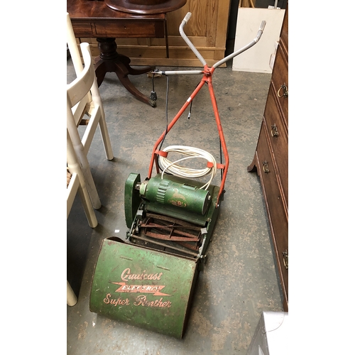 1076 - A vintage Qualcast Electric Self propelling dual drive super panther lawn mower