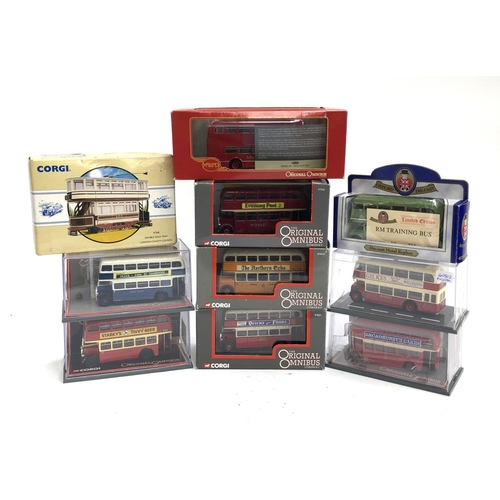 362 - Ten 1:76 scale double decker buses, all boxed, to include Corgi original omnibus, Oxford die cast, e... 