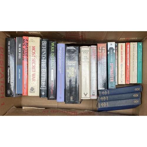 487 - BOOKS: HISTORICAL MISCELLANY. Two boxes mainly focussed on espionage. With others (gentry, aristocra... 