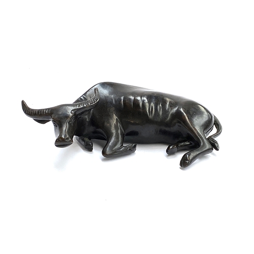 312 - A bronze figure of a water buffalo, approx. 24cmL