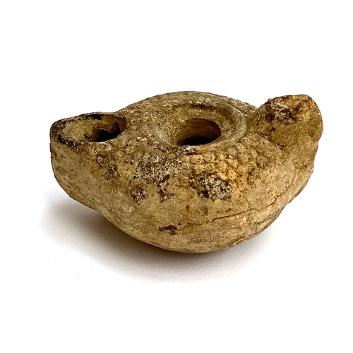 317 - Archeological interest: A Roman style oil lamp, 9cmL