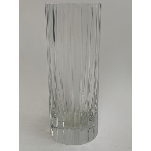 202 - A Baccarat crystal vase of cylindrical form, 20cmH; Stuart crystal candlestick holder; Webb crystal ... 