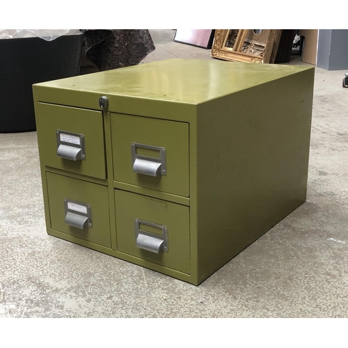 1150 - Two metal filing cabinets of two over two drawers, one painted green, 41x51x34cmH