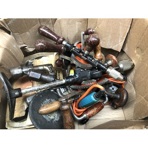 1116 - A mixed box of hand drills and electric drills