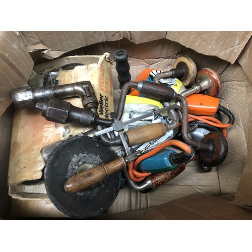 1116 - A mixed box of hand drills and electric drills
