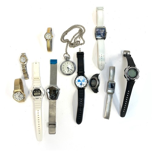 114 - A mixed lot of watches to include Smiths fob watch; Timex; AVI-8; Casio; Bimbond; Seiko etc