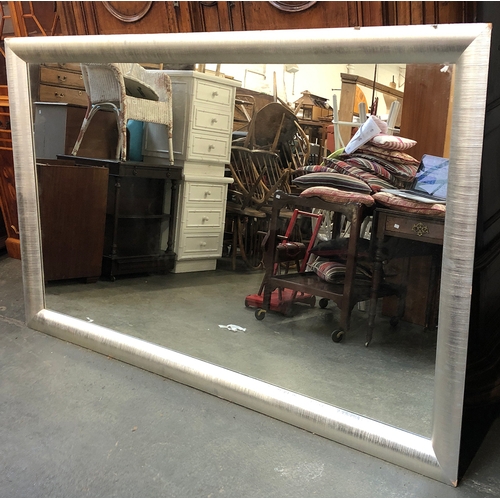 1159 - Interior design interest: A massive rectangular mirror within a silvered frame, 210x130cm