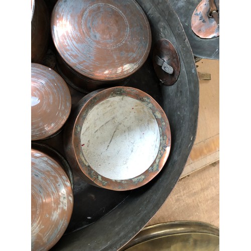 260 - An Eastern copper circular spice box, 32cmW