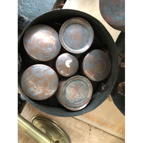 260 - An Eastern copper circular spice box, 32cmW