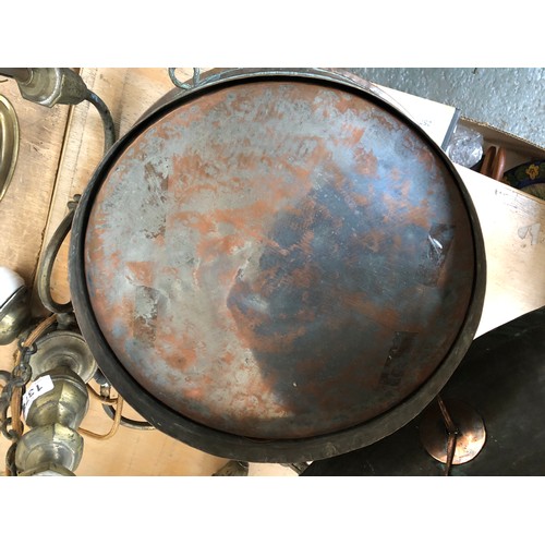 260 - An Eastern copper circular spice box, 32cmW