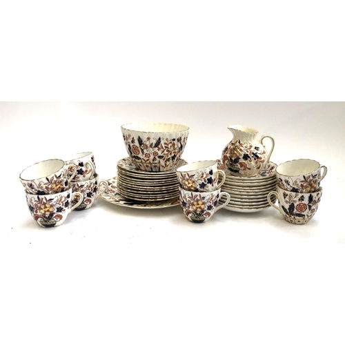 248 - A Royal Crown Derby style Imari part tea service, comprising of teacups, saucers, side plates, milk ... 