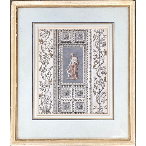 520 - Michelangelo Pergolesi (1760-1801), two hand coloured engravings, being designs for low relief plast... 