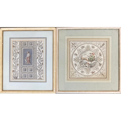 520 - Michelangelo Pergolesi (1760-1801), two hand coloured engravings, being designs for low relief plast... 