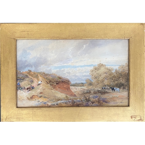 524 - William Hull (1820-1880), 'A Sunny Heath', watercolour on paper, titled and signed in pencil to vers... 